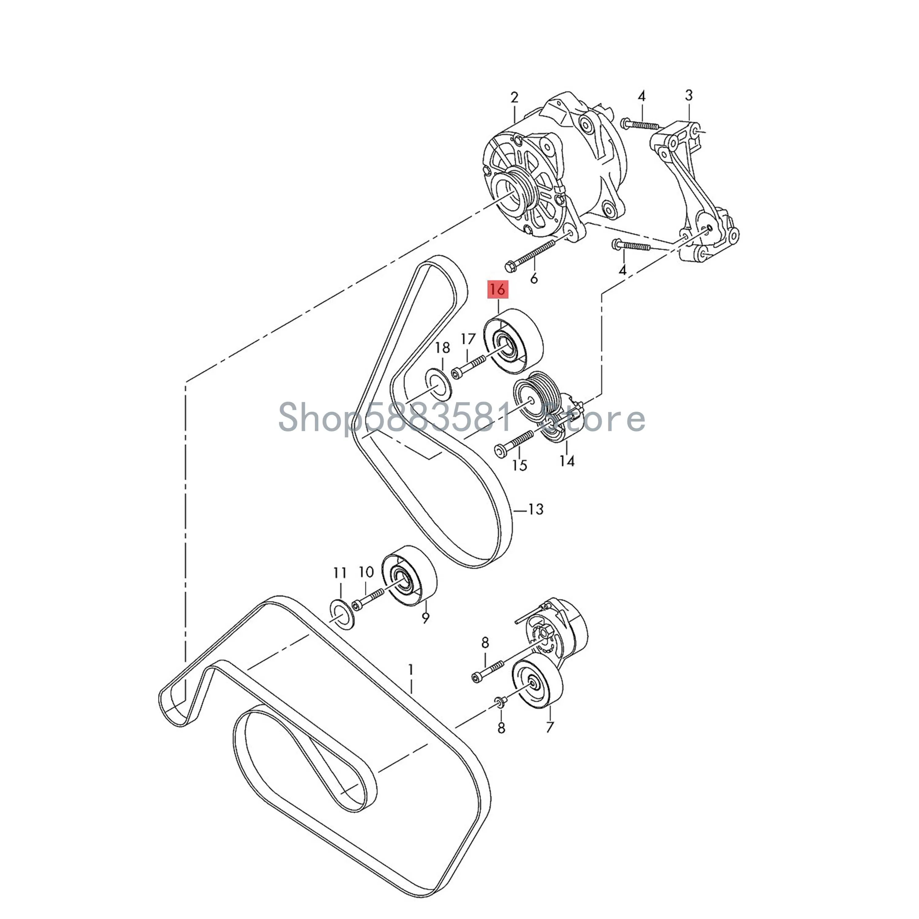 

Направляющий ролик и болт для автомобиля au diV olk swa gen Hui onT oua reg, соединение и крепежи переменного тока, 3 литра, 6 цилиндров