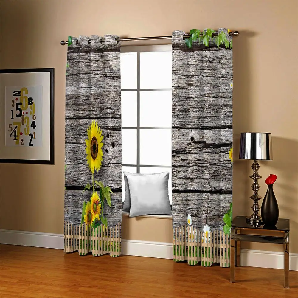 

3D Window Curtain sunflower Curtains For Living Room Bedroom Blackout Blinds Drapes For Children Window Treatment