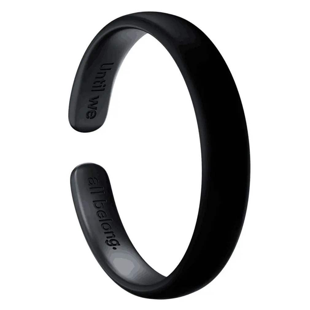 

Hot Sale Fashionable Total Black Letter Ring Copper Incomplete Open Ring Marriage Equality Theme 4 SizeClearance