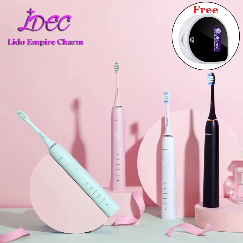 

SOUNESS SN903 Sonic Electric Toothbrush Set 5 Modes Adult Brush Waterproof Ultrasonic Automatic Tooth Brush Wireless Charging