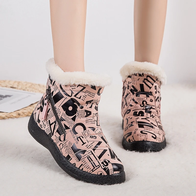 

2021 Fashion Women's Boots Winter Shoes Comfort Warm Plush Snow Boots Platform Ankle Winter Boots For Woman Botas Plus Size 43