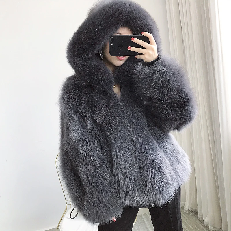 Шуба из натурального Лисьего меха женская зимняя одежда 2020 Корейская винтажная