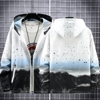 2020spring and autumn mens jacket with zipper hood autumn casual jacket fashion 3d pattern mens jacket handsome hoodie top