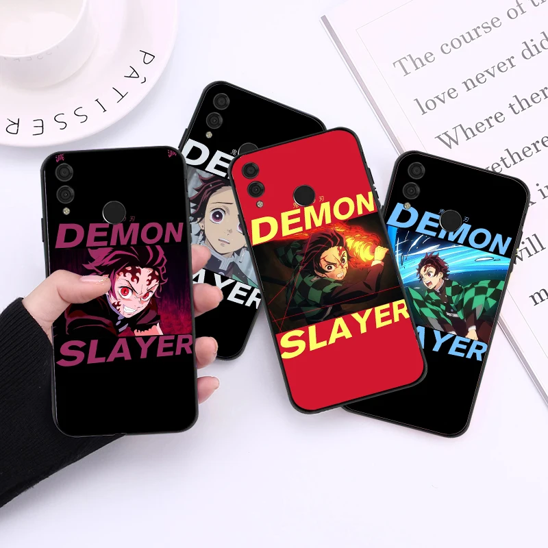 

Cartoon Japan Anime Demon Slayer Phone Case For Huawei Honor 7X 8X 8C 9 V9 9X 10 V10 10i V20 20i 30 Lite Kimetsu No Yaiba Cover