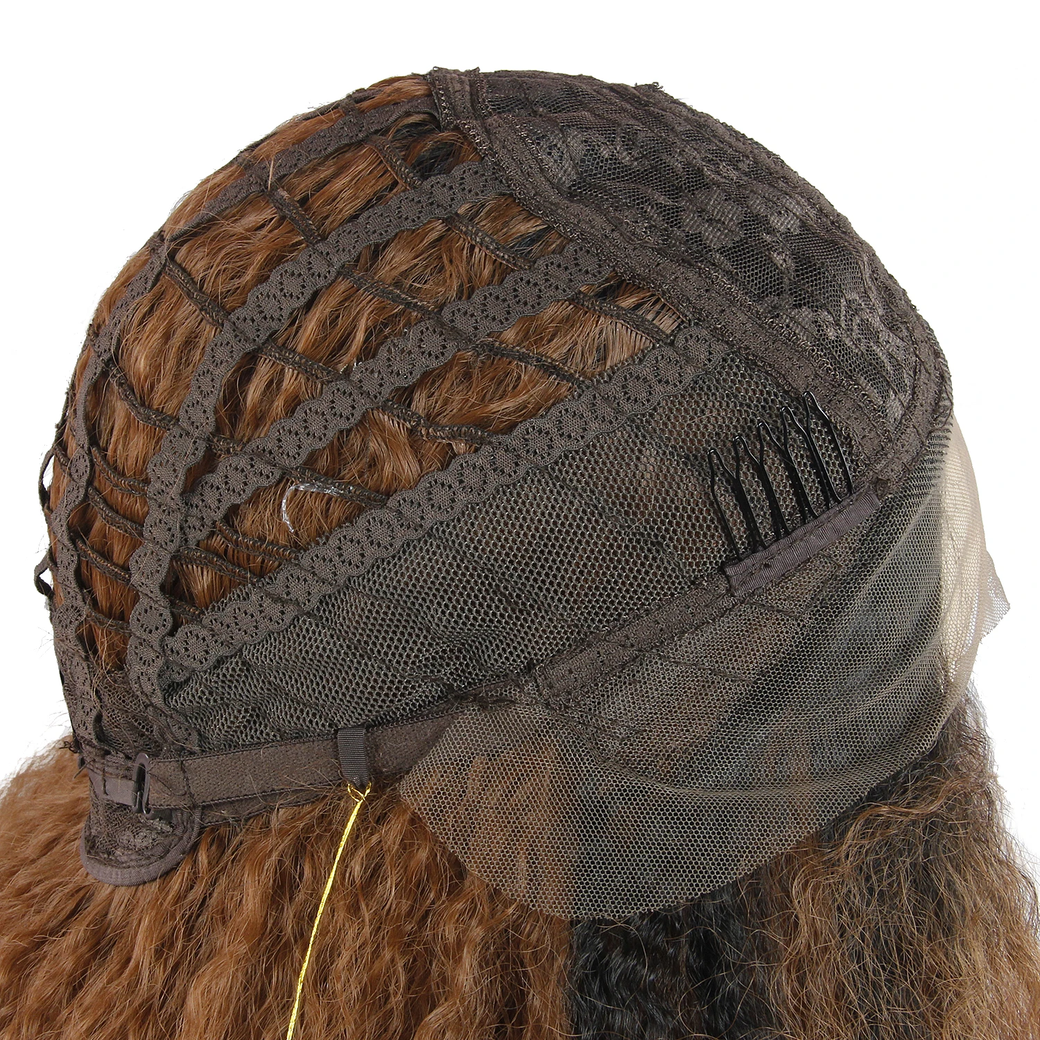 24 ''синтетический парик на кружеве для женщин Омбре коричневый кудрявые