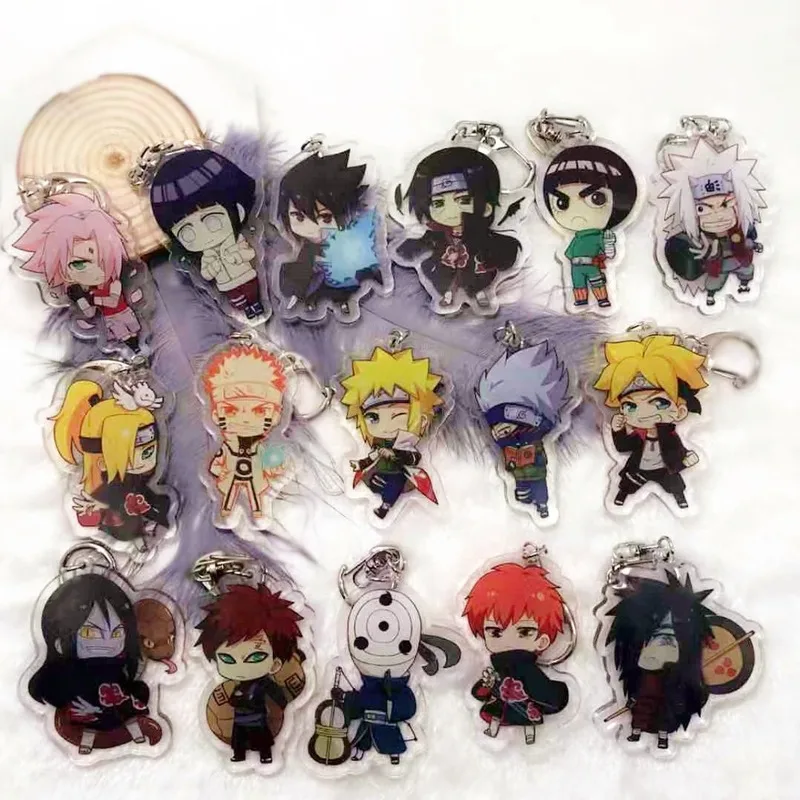 Аниме Наруто акриловый брелок Uchiha Obito Deidara Sasori Uchiha Itachi мультфильм двухсторонний кулон брелок ювелирные аксессуары
