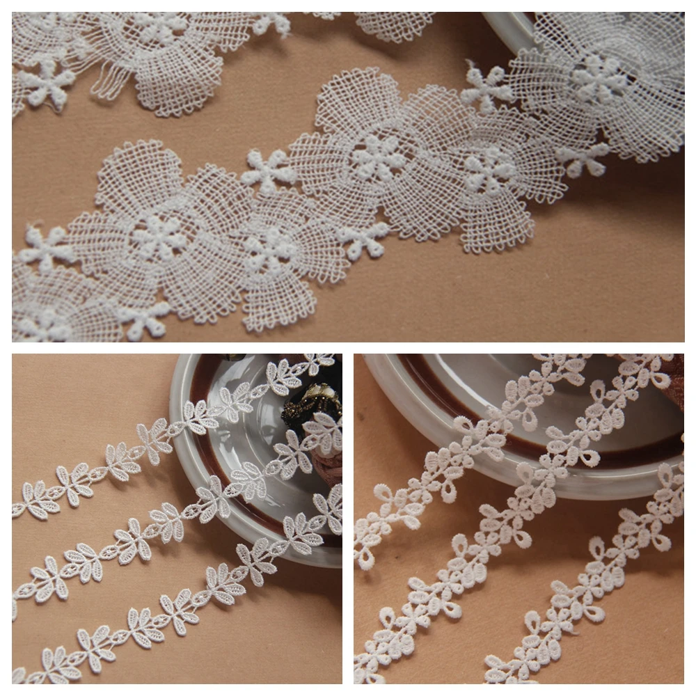 

10 Yards=1Lot Venise Lace Trim Off White Delicate Embroidery Lace Trimming Baby Dress Clothing Lace 2021