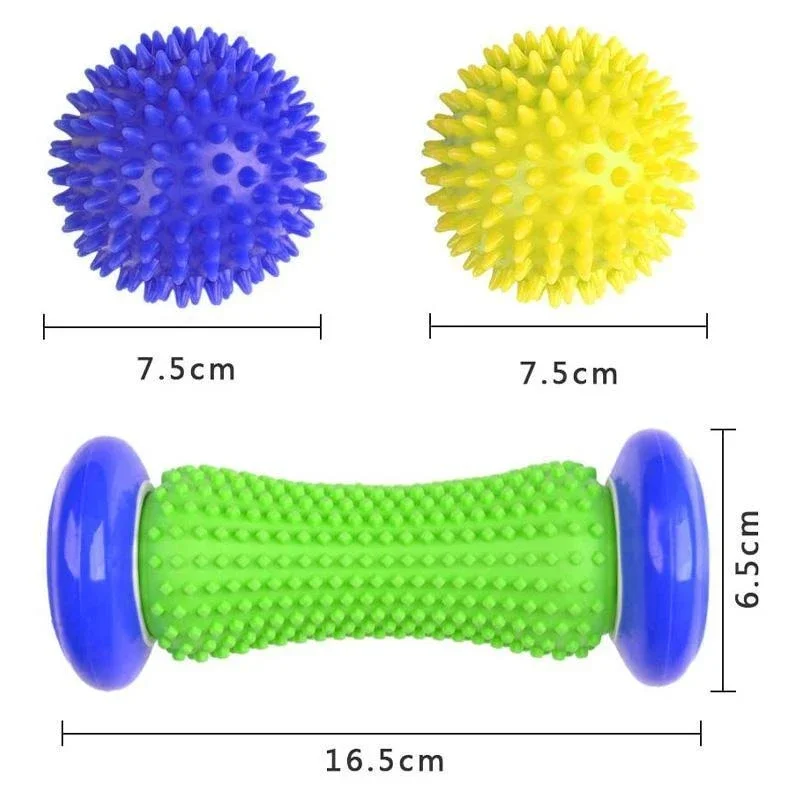 

Three-piece Foot Massage Roller Ball Foot Massage Three-piece Muscle Relaxation Siamese Fascia Ball Hedgehog Yoga Plantar