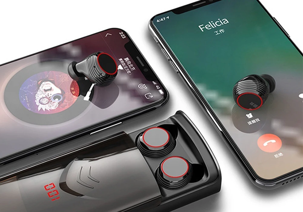 TWS True 5,0 Bluetooth наушники спортивные в уши беспроводные наушники IPX6 водонепроницаемые наушники для телефона с 6500 мАч зарядный чехол