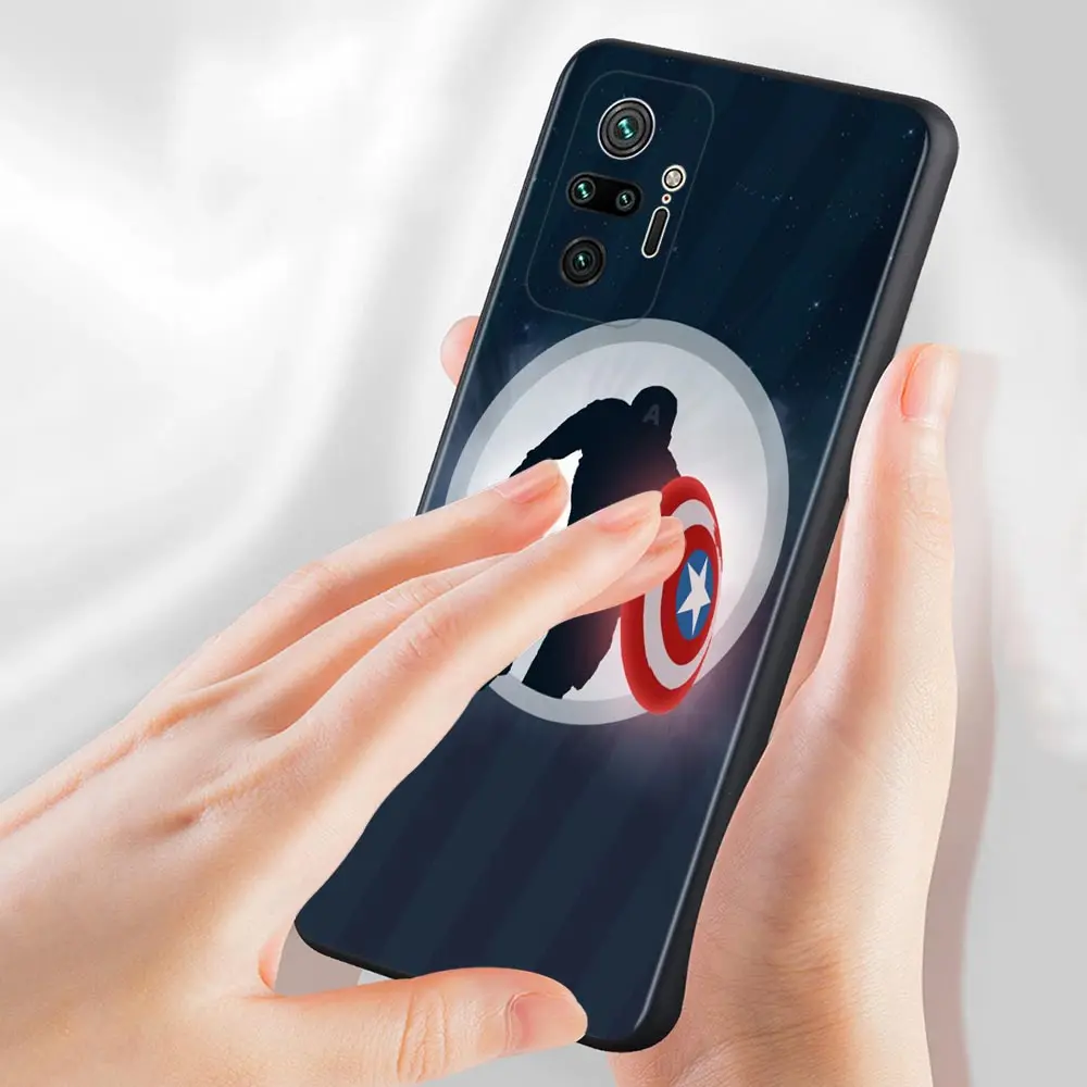 Чехол с логотипом Marvel Captain America для Xiaomi Redmi Note 10 9 8 Pro Max 9S 9T 8T 7 чехол K40 Plus 9A 9C |