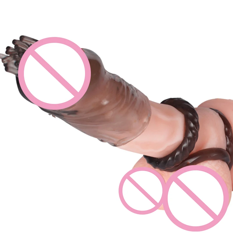 ManNuo 5pcs/Set Penis Enlargement Sleeve Condoms for Men Ring Black&ampWhite Cock Crystal Adult Sex Toys R4 | Красота и здоровье