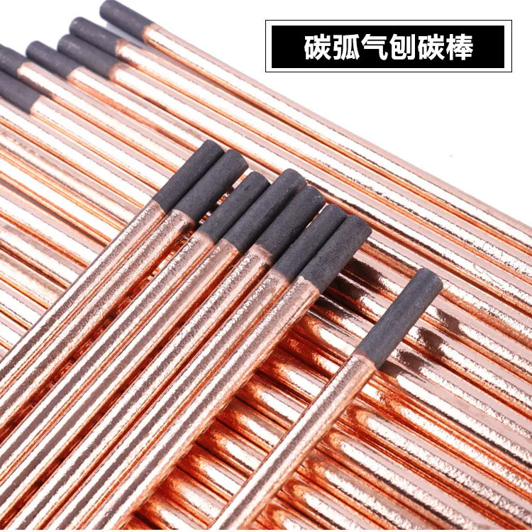 

5pcs New air carbon arc gouging rods copper flat round graphite electrode rod for DC gas gouging gun electrode carbon rod 4-10mm