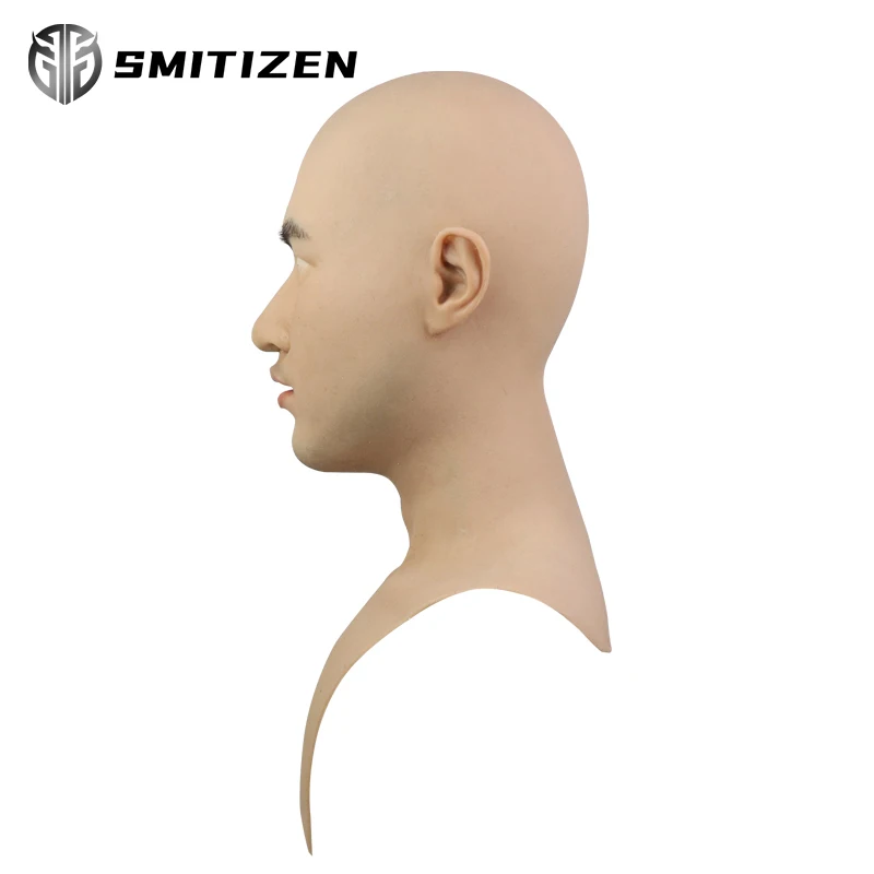 Smitisen-mascarilla de silicona para hombre joven, m&aacute;scara Artificial realista para fiesta de l&aacute;tex, m&aacute;scaras de Halloween para hombre adulto, accesorios de Cosplay-4