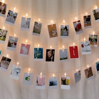 1 5m photo clip holder led string light fairy garden lamp warm white color for christmas party diy wedding birthday room decor