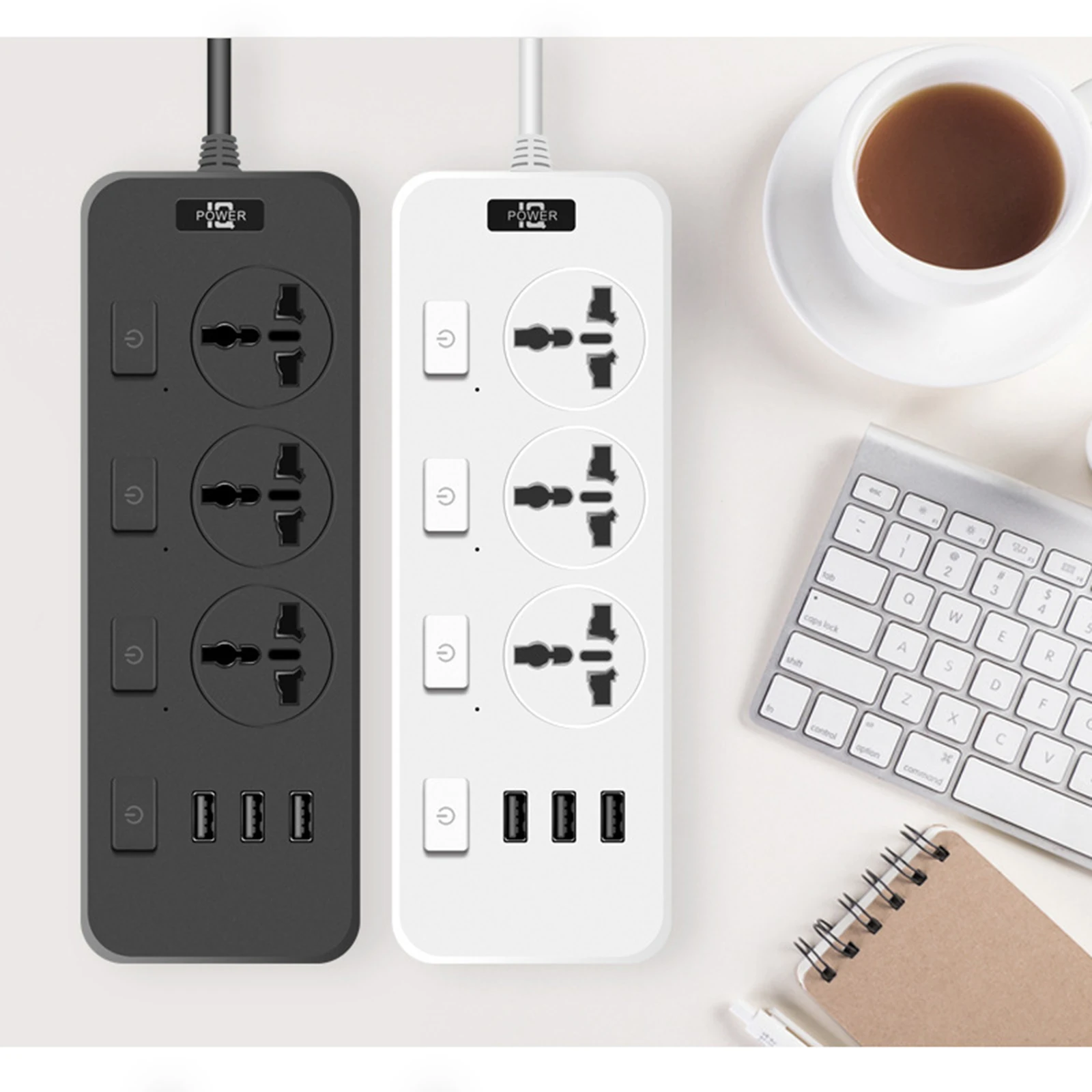 

Удлинитель с защитой от перенапряжения USB-портов, универсальная плата для дома, офиса, путешествий, Отдельный переключатель, розетка с прово...