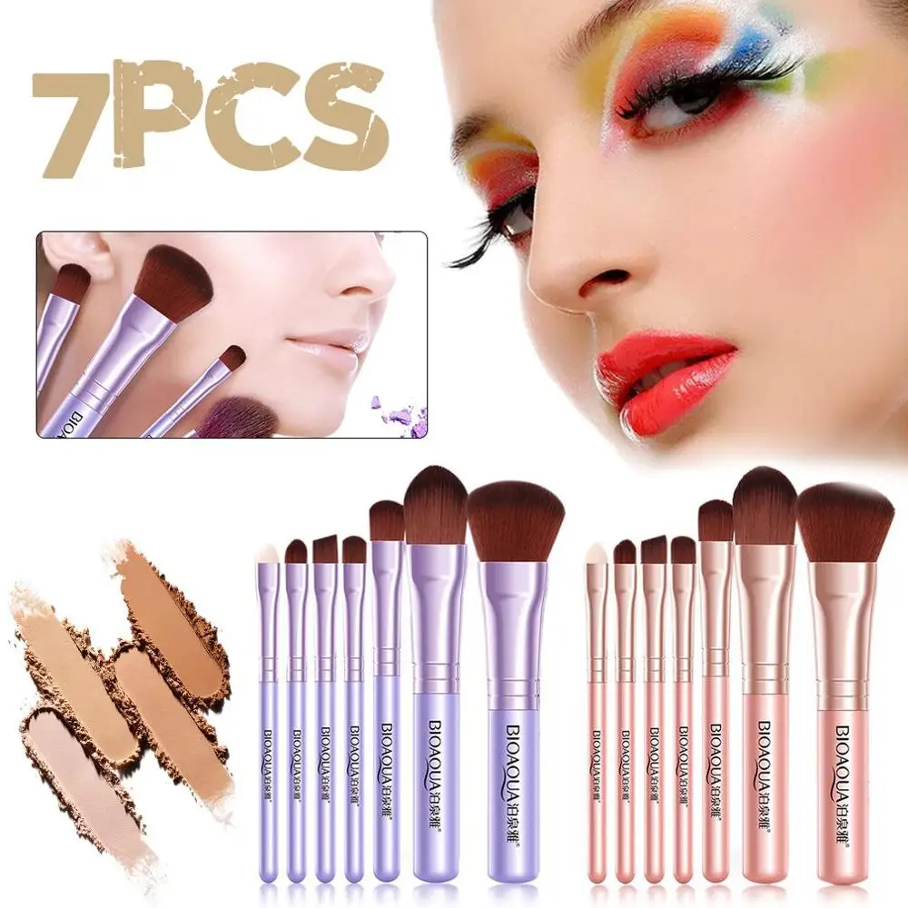 7 шт./компл. профессиональные женские кисти для макияжа лица косметика тени век