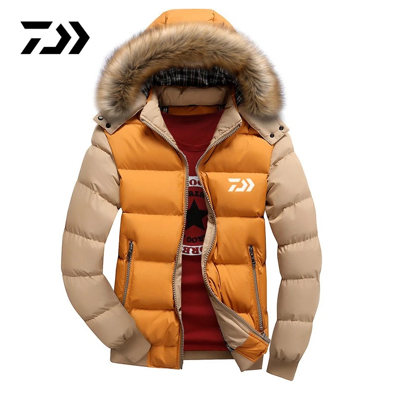 

Рыболовная куртка Daiwa 2020, зимняя мужская теплая бархатная одежда с капюшоном и несколькими карманами, одежда для рыбалки, Мужская одежда для...