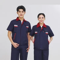summer work clothing tops and pants wear resistant breathable uniforms moisture wicking auto repair workshop mechanical coverall