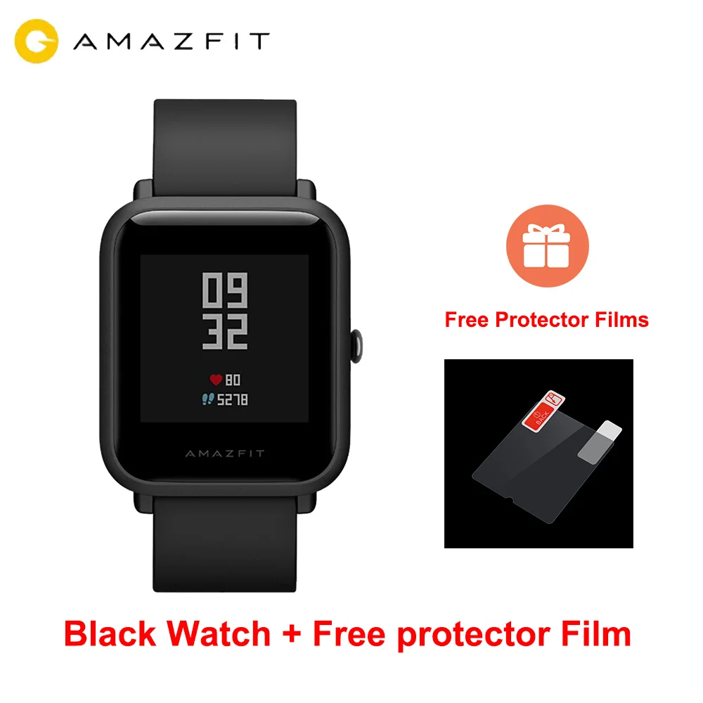 Black Английская версия Huami AMAZFIT Bip Lite Смарт часы 45 дней в режиме ожидания 3ATM водонепроницаемый трекер здоровья Умные часы для мужчин и женщин - Цвет: Black