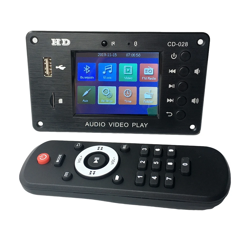 

MP3 декодер плата Bluetooth 5,0 стерео аудио приемник HD видеоплеер FLAC WAV APE декодирование FM радио USB TF для автомобильного усилителя