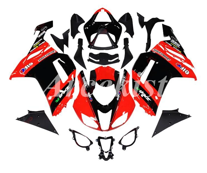 

Комплект обтекателей для мотоцикла из АБС-пластика, 4 подарка, подходит для kawasaki Ninja ZX6R 636 2007 2008 6R 07 08, модный красный и черный обтекатель