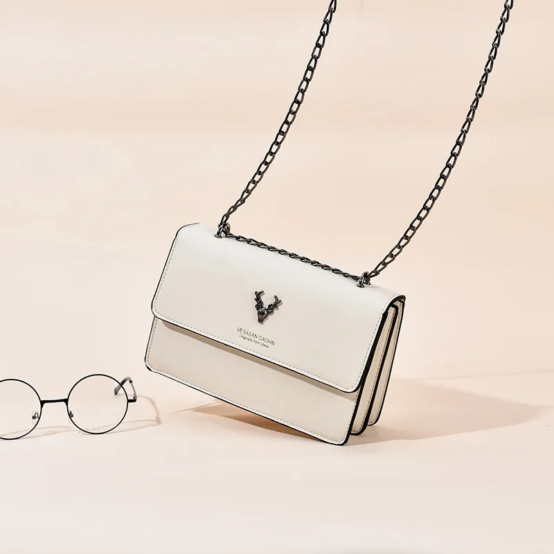 Сумка на плечо женская с цепочкой кожаный миниатюрный саквояж кросс-боди