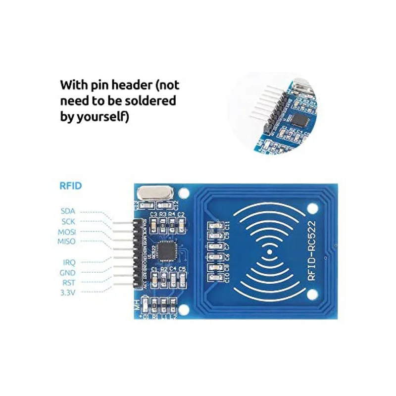 Комплект RFID Mifare RC522 3 шт. модуль считывания с белой картой S50 и кольцом для ключей