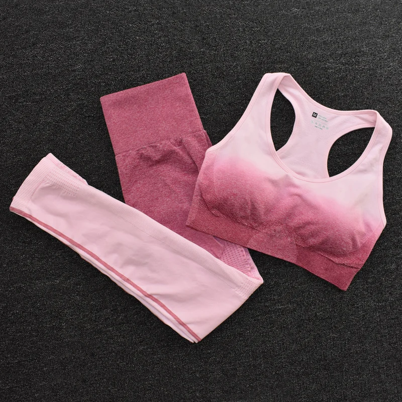

Women Yoga Set Seamless Leggings Long Sleeve Sports Bra Running Pants Gym Clothing Fitness Workout Sports