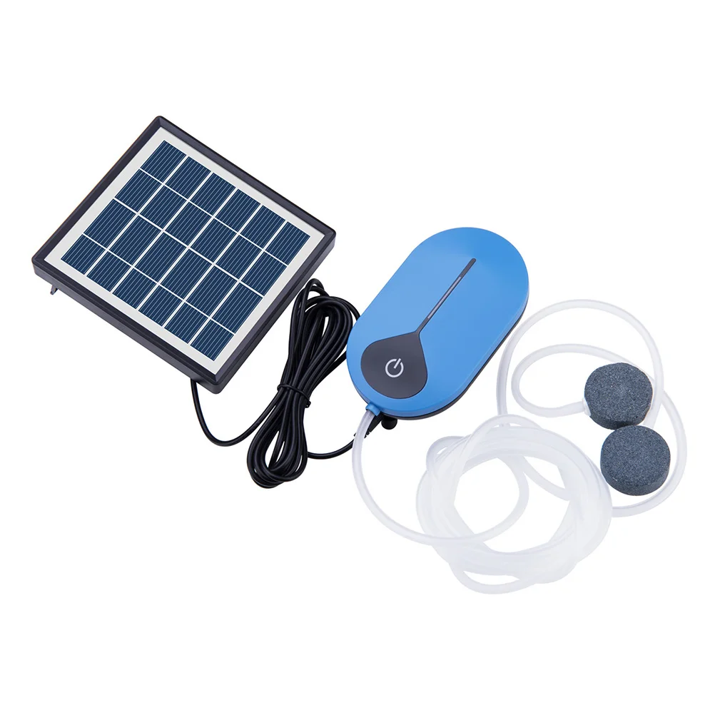 

Solar Air Pump Dual Air Outlet Aerator Pump Adjustable Silent Oxygen Pump