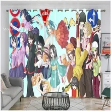 Bakemonogatari cortina de ventana de Anime japonés, decoración textil para el hogar, precioso tratamiento Kawaii, Folio/One Pieces (3)
