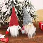 2022 Рождественский гном Санта, вязаный плюшевый подвесной кулон, милая кукла без лица, новогодний декор для дверей и окон