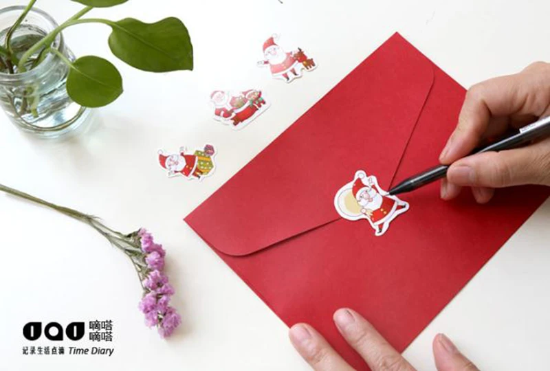 48 шт./упак. Рождество Санта Клаус фестиваль декоративный настенный светильник Стикеры Скрапбукинг клей Стикеры s ежедневник, альбомы декор подарочной коробке Стикеры