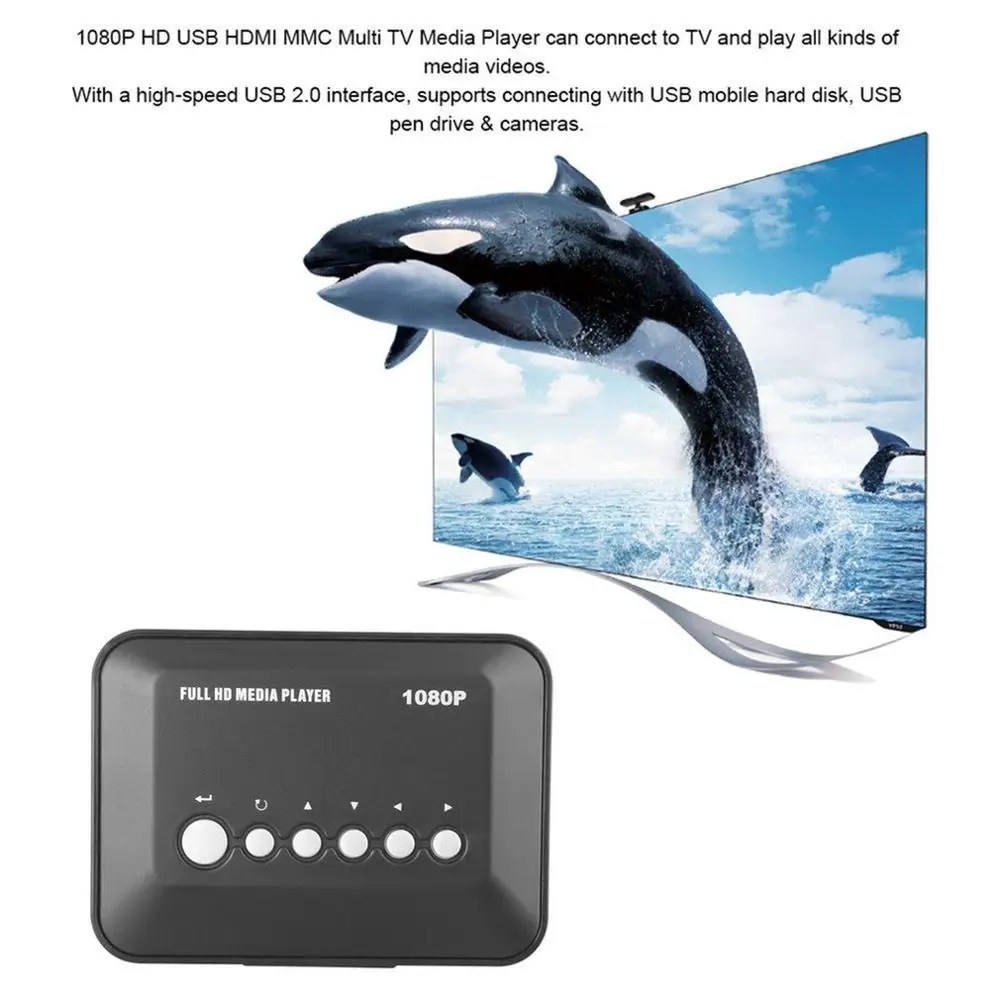 1080P Full HD SD/MMC ТВ видео SD MMC RMVB MP3 Мульти ТВ USB HDMI медиаплеер с пультом дистанционного управления