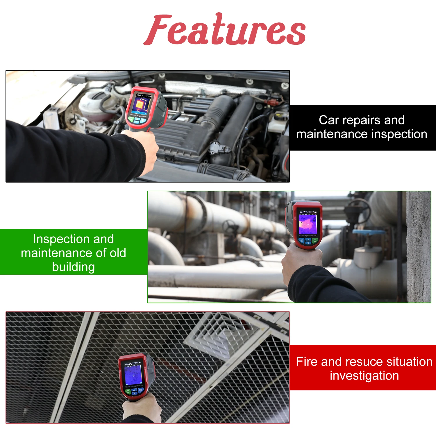 2 4 дюймовый портативный инфракрасный тепловизор портативная камера цифровой TFT