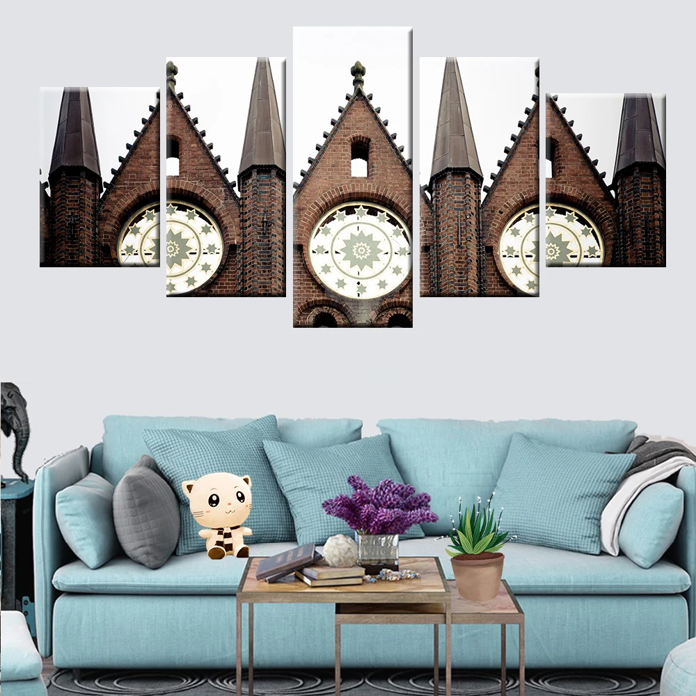 Модульная настенная живопись 5 панелей холст Европейская классическая церковная