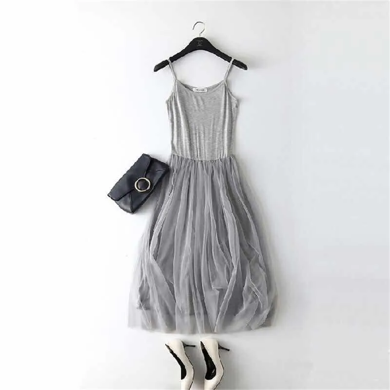 Новинка 2018 сексуальная сетчатая Ночная юбка на тонких бретельках весенне-Летняя