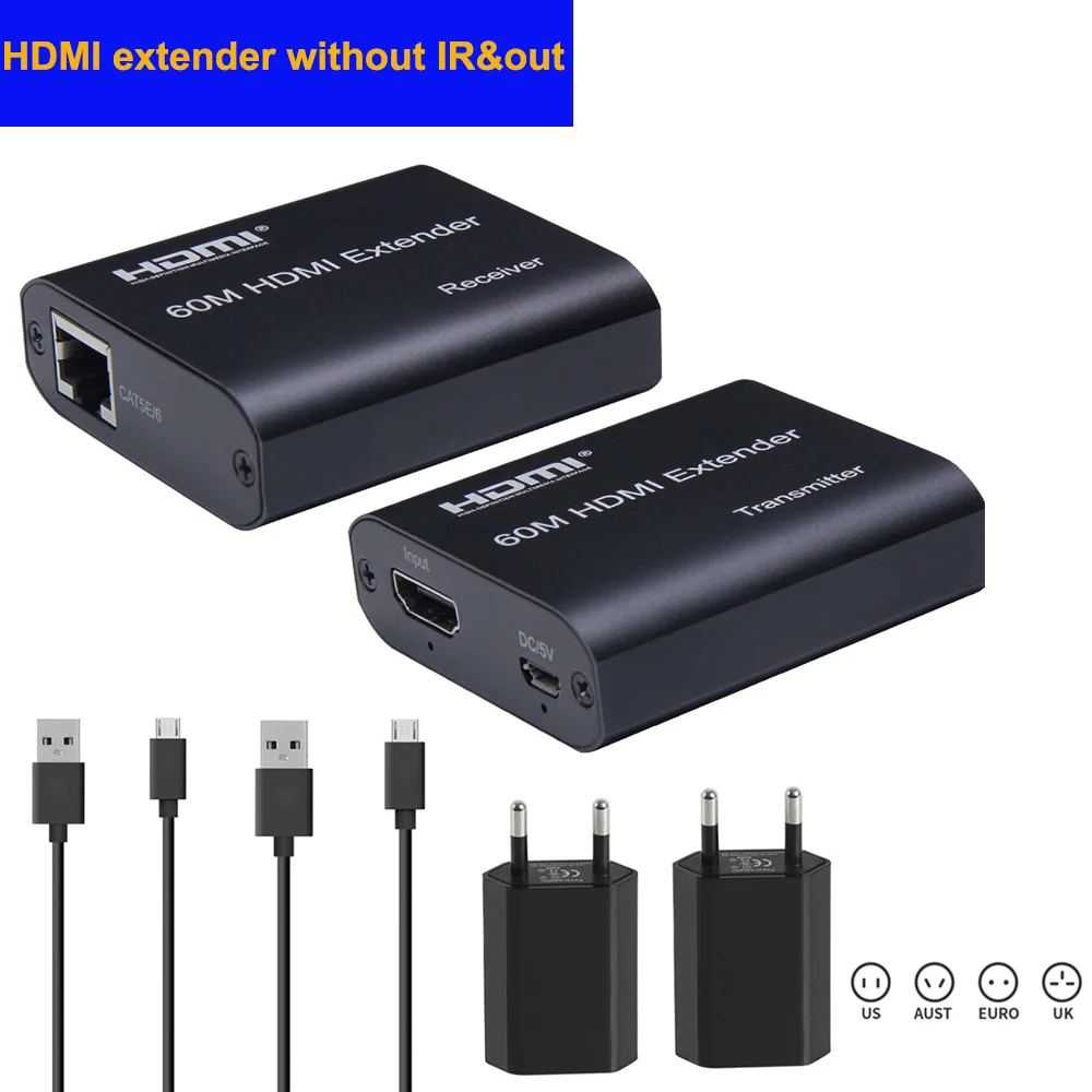 HDmatters HDMI удлинитель по cat5e/6 кабеля до 50 м для PS4 HDTV портативных ПК с адаптером