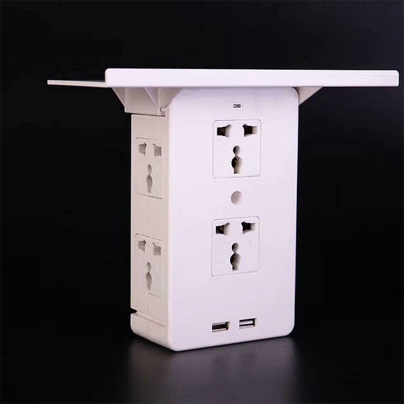New Phone Honlder Switch Socket Rack Socket Shelf 6 Electrical Outlet Extenders Surge Protector Wall Outlet 2 USB Charging Ports