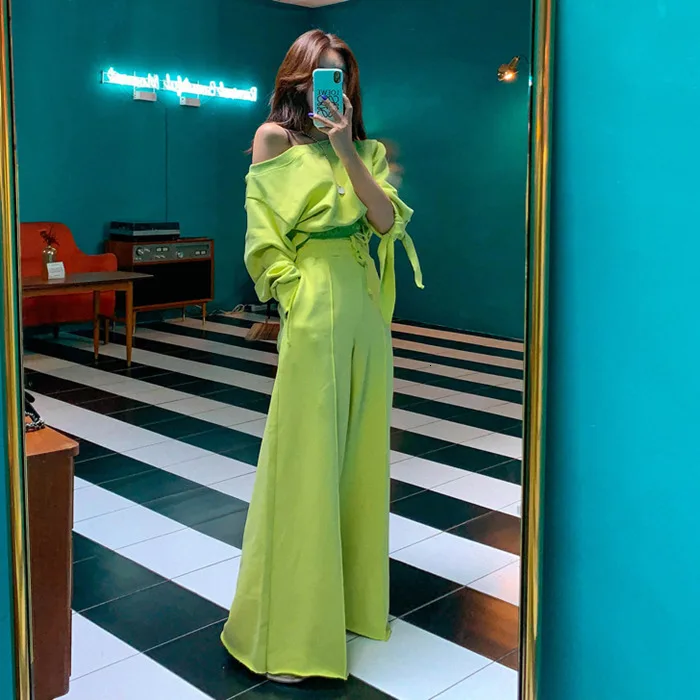 LANMREM новинка 2019 Осень зима модная женская одежда с вырезом лодочкой полный рукав