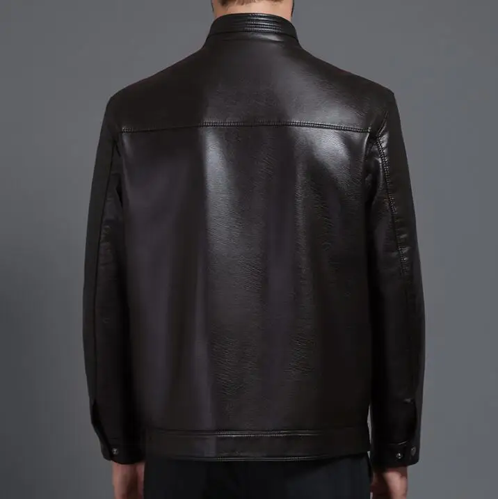 Куртка мужская из овечьей шкуры модная деловая Повседневная теплая кожаная