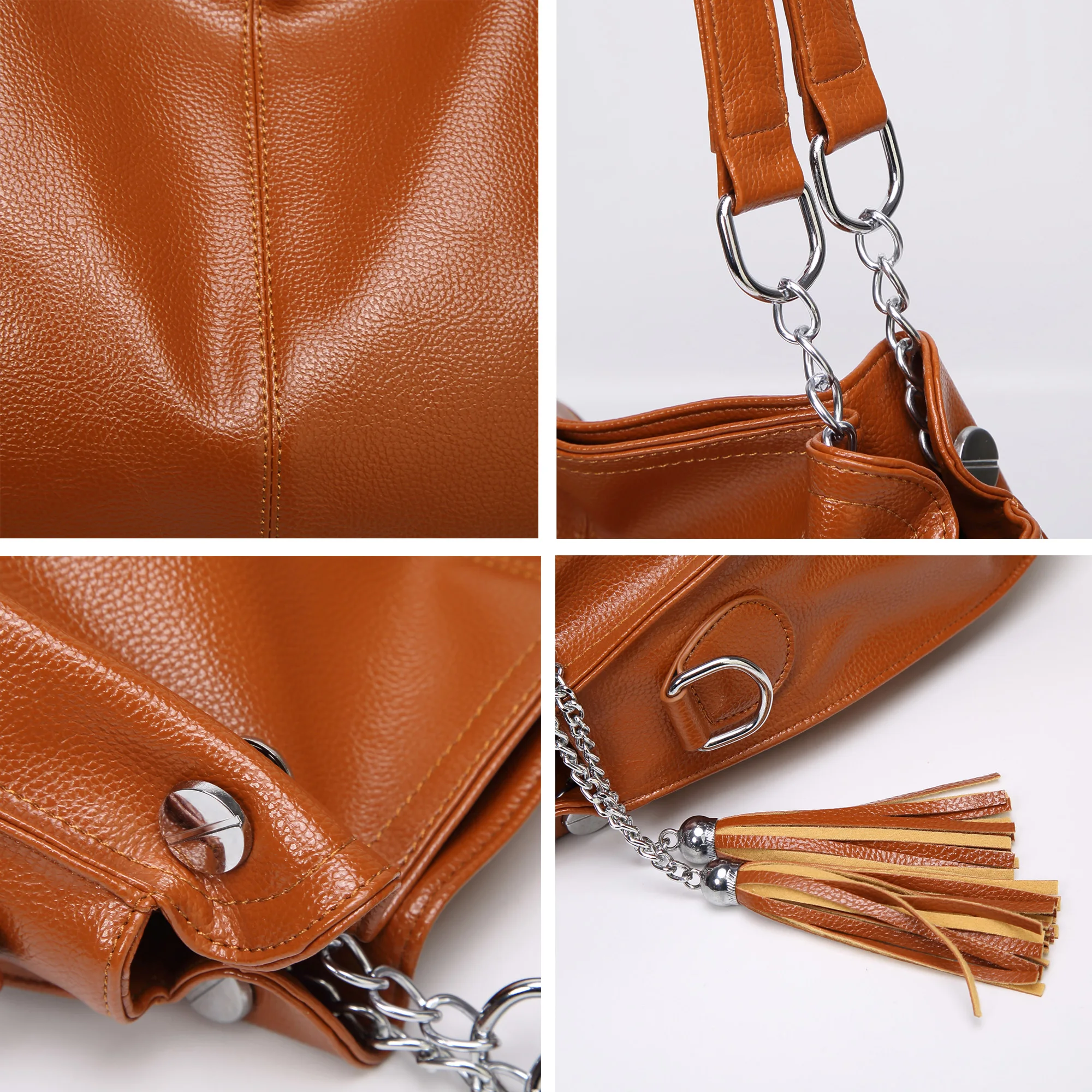 Сумка тоут женская с верхней ручкой металлическая сумочка на плечо кисточкой