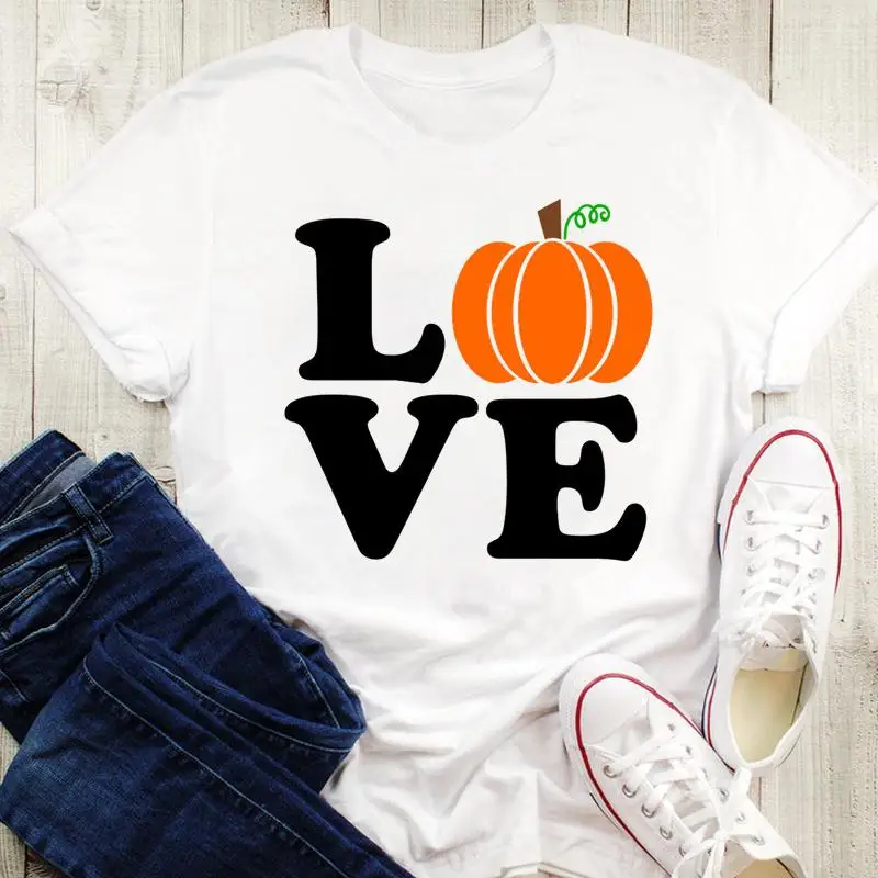

Graphic Love Letters 90s 2021 Print Tees Fall Autumn Women Halloween Thanksgiving Female 90s Cartoon Tops Tshirt T-Shirt