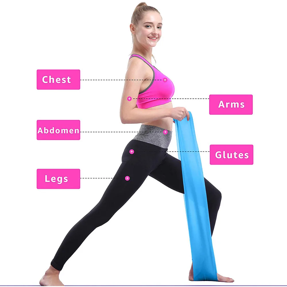 Resistance Bands Women Workout Exercise Stretching Elastic Dance Loop Folded Fitness Yoga Gear Gym Outdoor Training Equipment images - 6