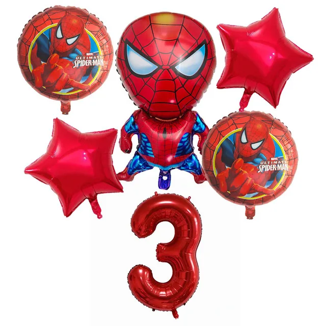 6 шт./лот, воздушные шары с гелием из фольги «Человек-паук», размер 30 дюймов, красные вечерние надувные шары, праздничные украшения для детских игрушек, Звездные шары шары воздушные шары шарики воздушные день рождения