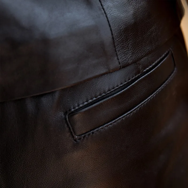 

New Women Spring Causal Elastic Waist Pencil Pants High Quality Sheepskin Genuine Leather Pants Ankle Length Streetwear Trousers