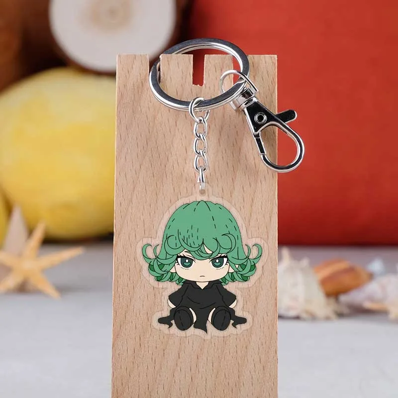 

Japanese Anime Cartoon ONE PUNCH-MAN Acrylic Key Buckle Saitama Double-Sided Transparent Pendant