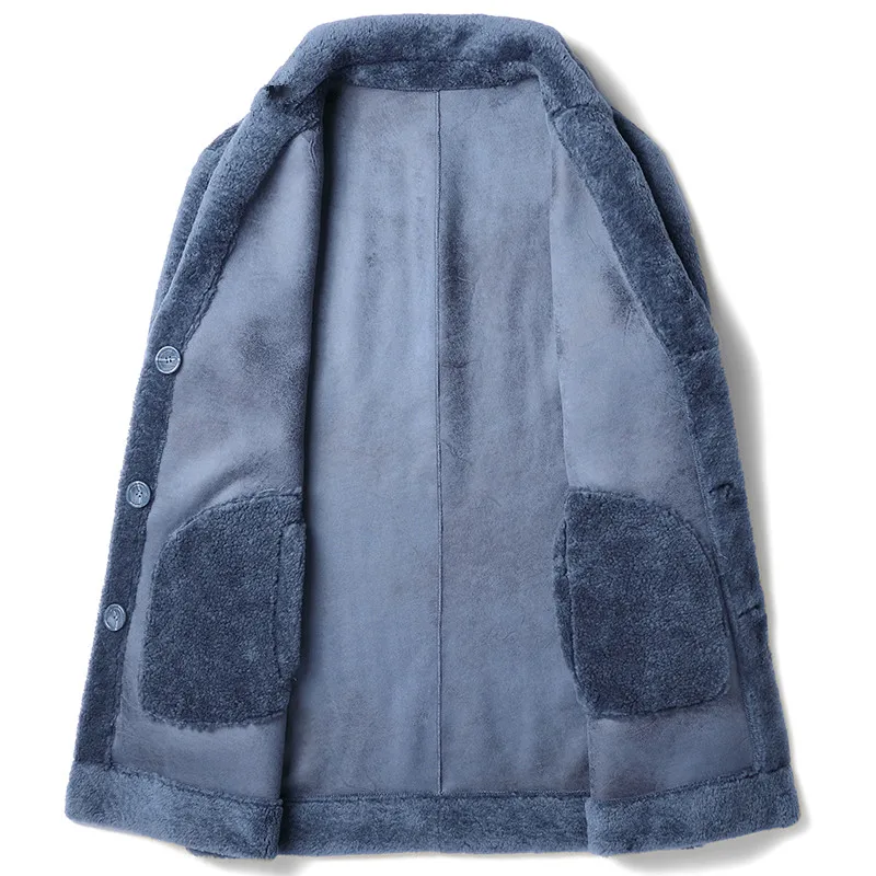 Пальто с натуральным мехом осенне зимняя мужская куртка из натурального