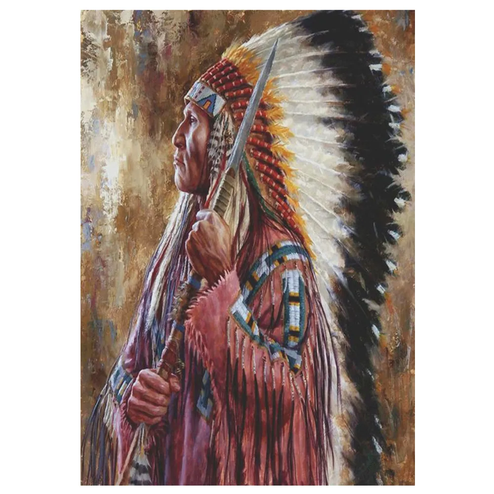 Алмазная живопись 5D Полный алмаз Новый герой мозаика вышивка индийское племя