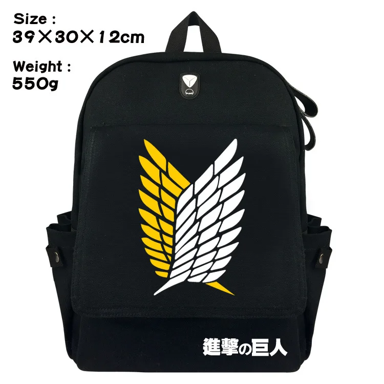

Anime Attack on Titan Backpack Student Bag Large Capacity Outdoor Leisure Guard Against Theft Travel Canvas Bag Gift
