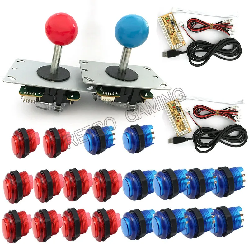 Набор аркадных джойстиков сделай сам 2 игрока 20 светодиодсветодиодный кнопок